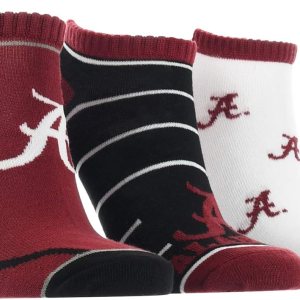 Alabama Crimson Tide – Calcetines invisibles para campo completo, paquete de 3 Alabama Crimson Tide – Calcetines invisibles para campo completo, paquete de 3