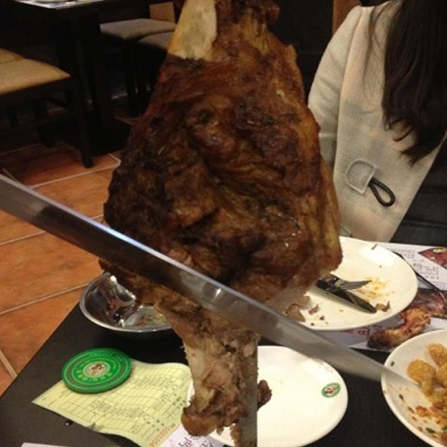 Tenedor y cuchillo para tallar carne, tenedor y cuchillo de cocina y parrilla de 12.5 pulgadas de largo, tenedor y cuchillo de acero inoxidable,