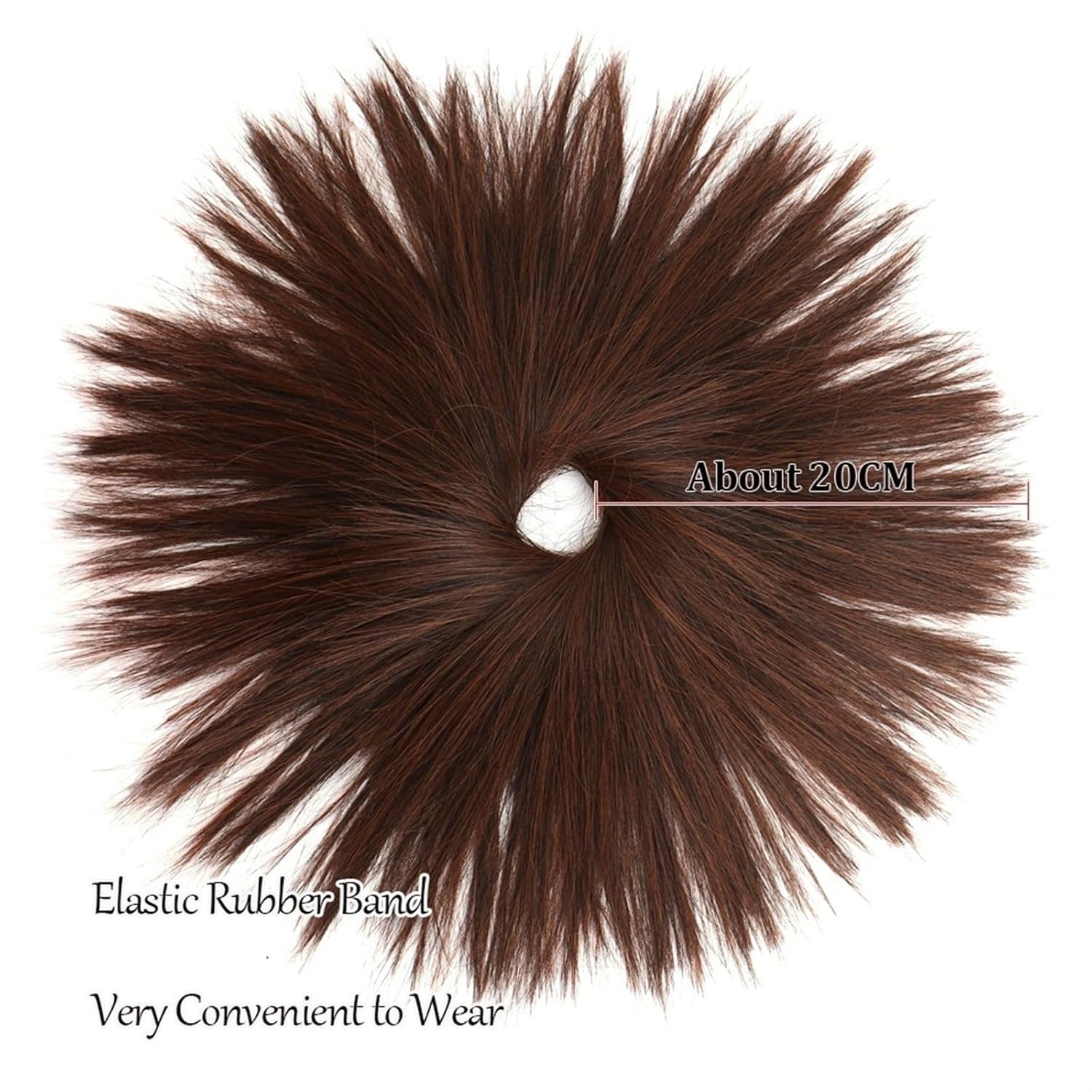 Extensiones de moño de cabello sintético, extensiones de moño desordenadas, esponjosas, de cabello lacio, banda elástica, moño, extensiones de