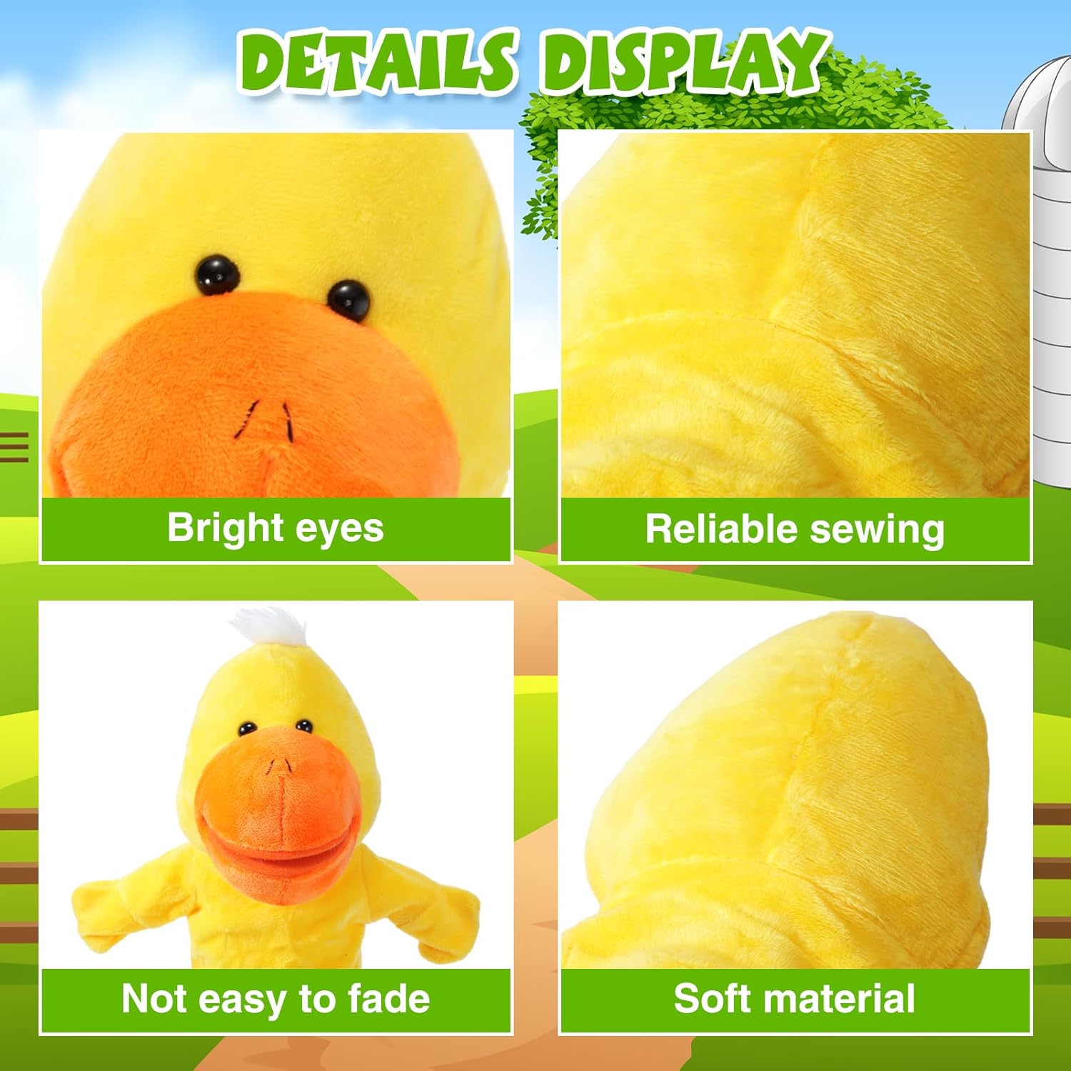 9 marionetas de mano de animales con boca abierta y movible de 11.8 a 13.8 pulgadas, animales de peluche suaves de animales de granja safari,