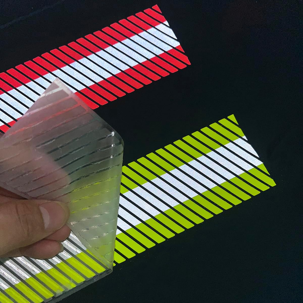 NOZUONO Cinta de vinilo reflectante de transferencia de calor de alta visibilidad para ropa, 2 pulgadas x 5 yardas (rayas amarillas fluorescentes)