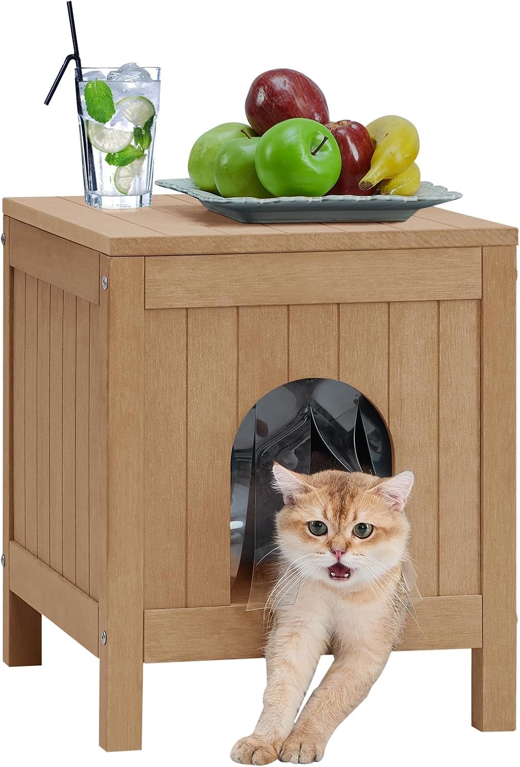 AACULPET Casa para gatos al aire libre para gatos salvajes, aislada y resistente a la intemperie, refugio de plástico PS para gatos al aire libre