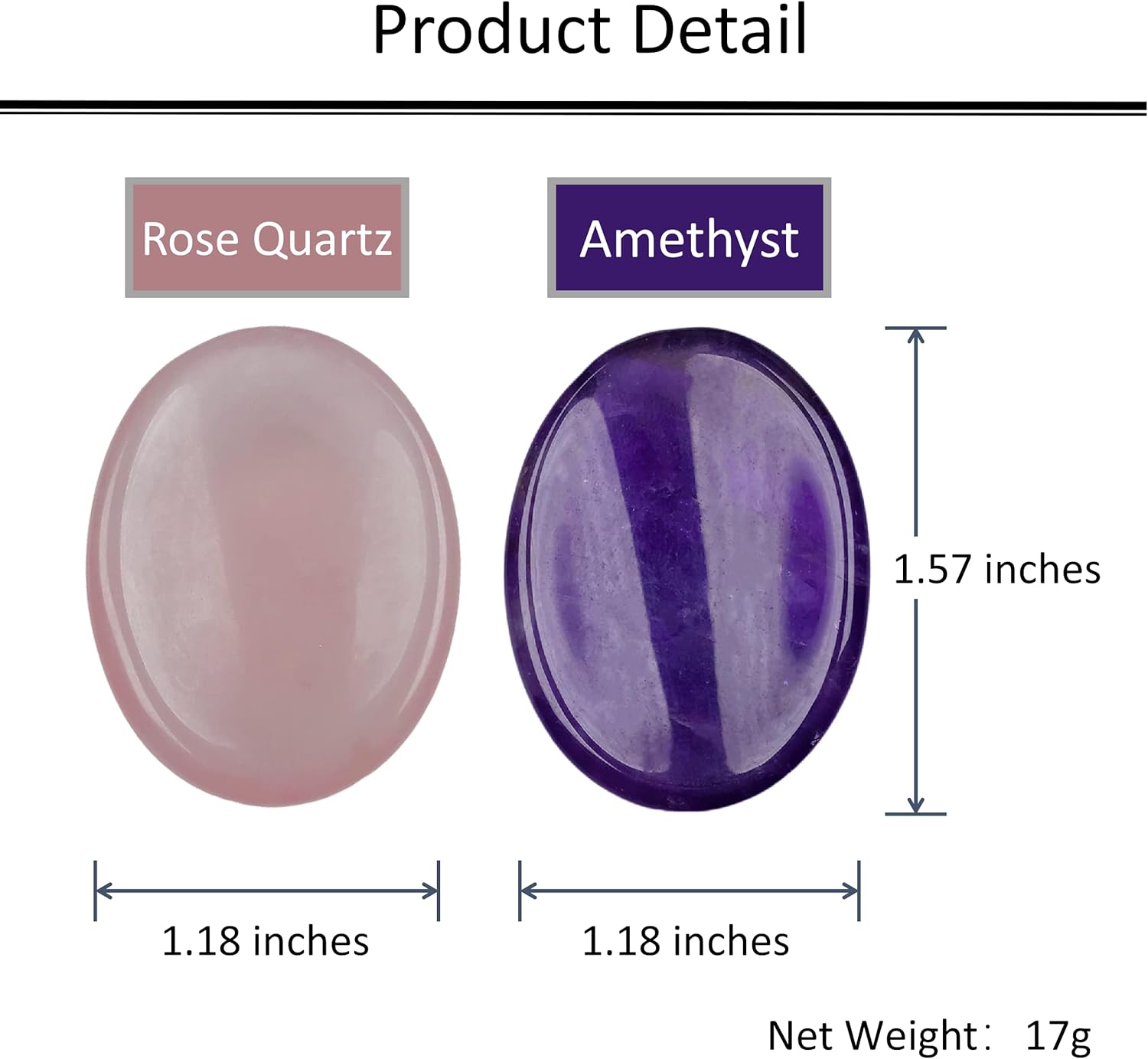 Juego de 4 piedras de cristal curativo natural para el pulgar para aliviar la ansiedad, piedras preciosas ovaladas de bolsillo, piedras preciosas a