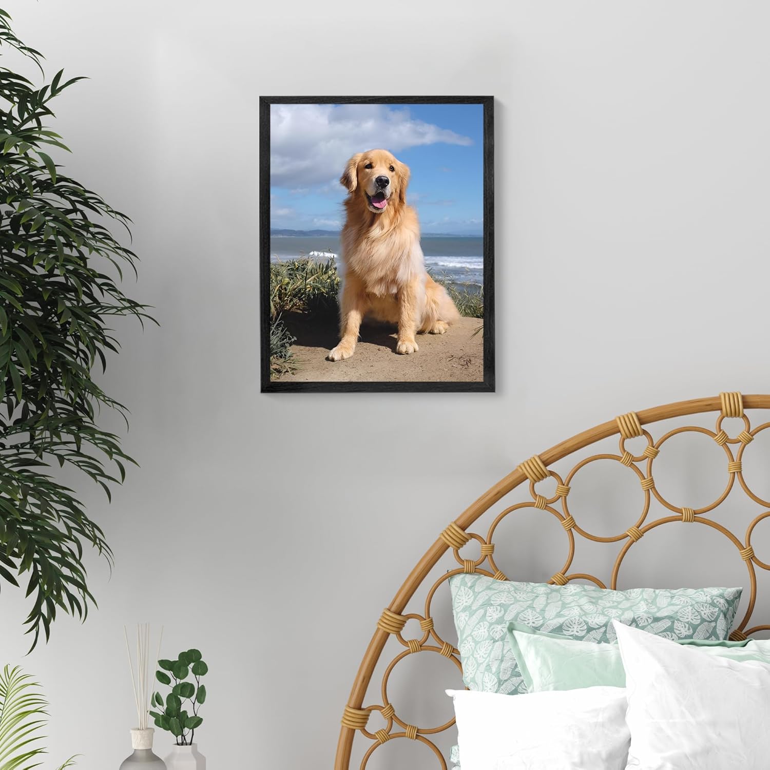 Impresiones en lienzo personalizadas con tus fotos para mascotas, impresiones de fotos familiares personalizadas, lienzo enmarcado para pared (10 x