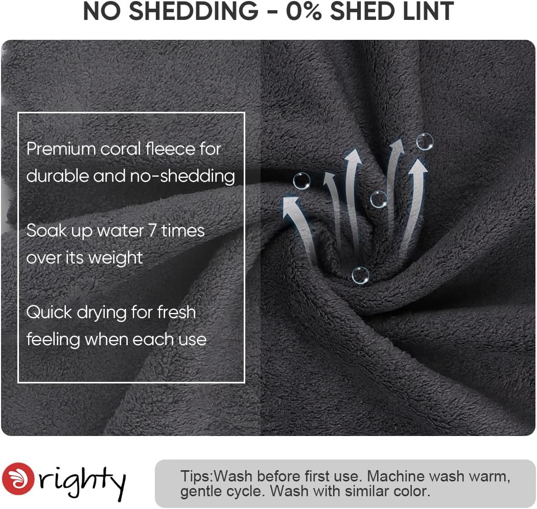Orighty Paquete de 12 paños de microfibra ultrasuaves de 12 x 12 pulgadas, absorbentes y de secado rápido, paños de lavado multiusos para baño,