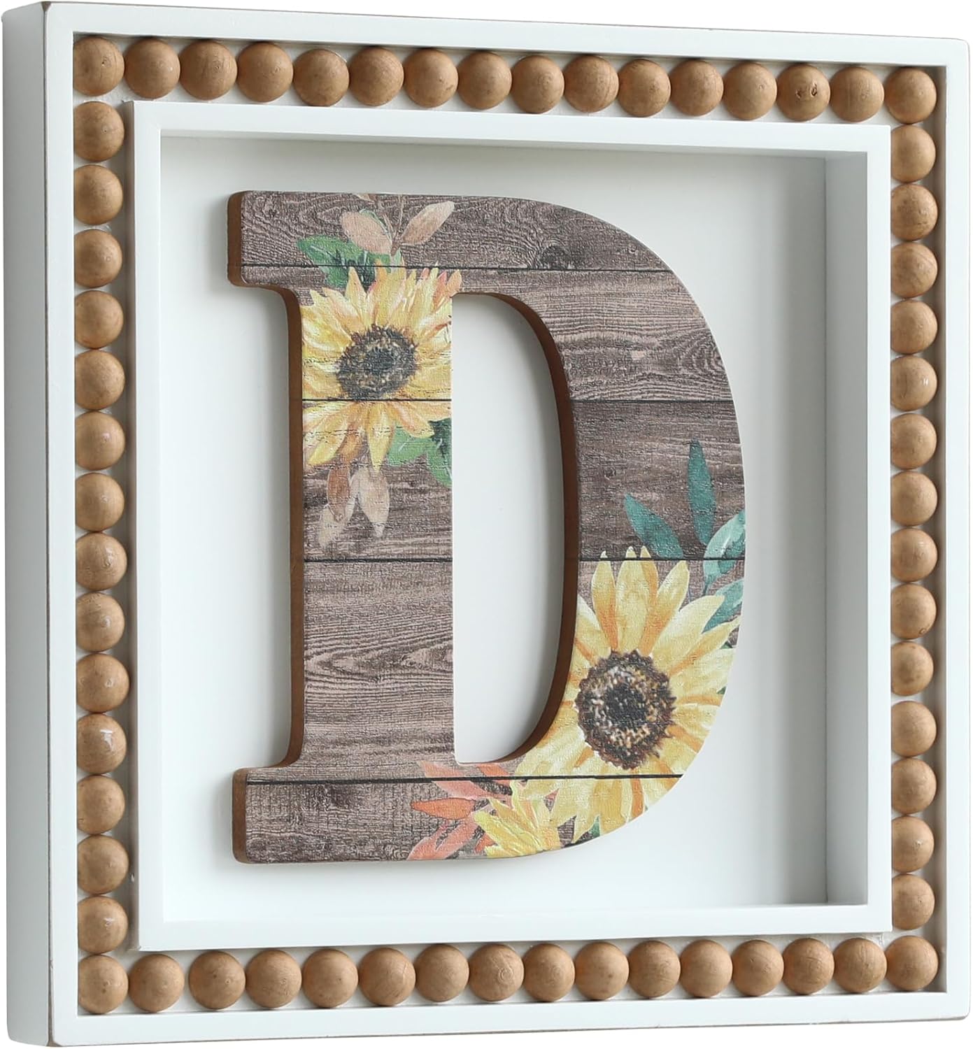 COLLECTIVE HOME – Letreros de pared con monograma, girasol decorativo con cuentas, letras personalizadas para decoración de pared, letreros del