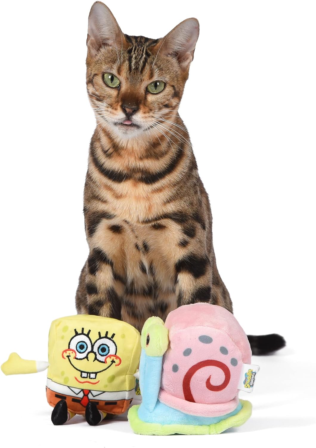 Colección de juguetes para gatos, juguetes de peluche de Bob Esponja y Gary con hierba gatera  Productos oficiales de Nickelodeon Bob Esponja para