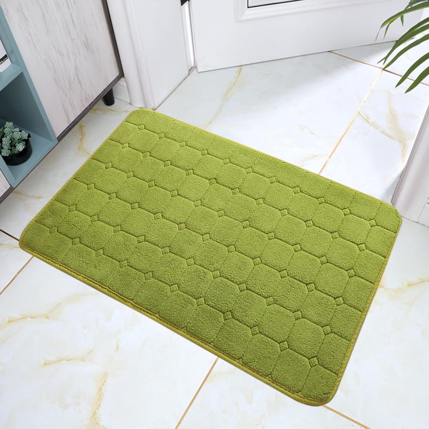 Scceatti Alfombras de baño de 20 x 13 pulgadas, alfombras de baño de medio círculo, suaves, antideslizantes, absorbentes, de secado rápido,