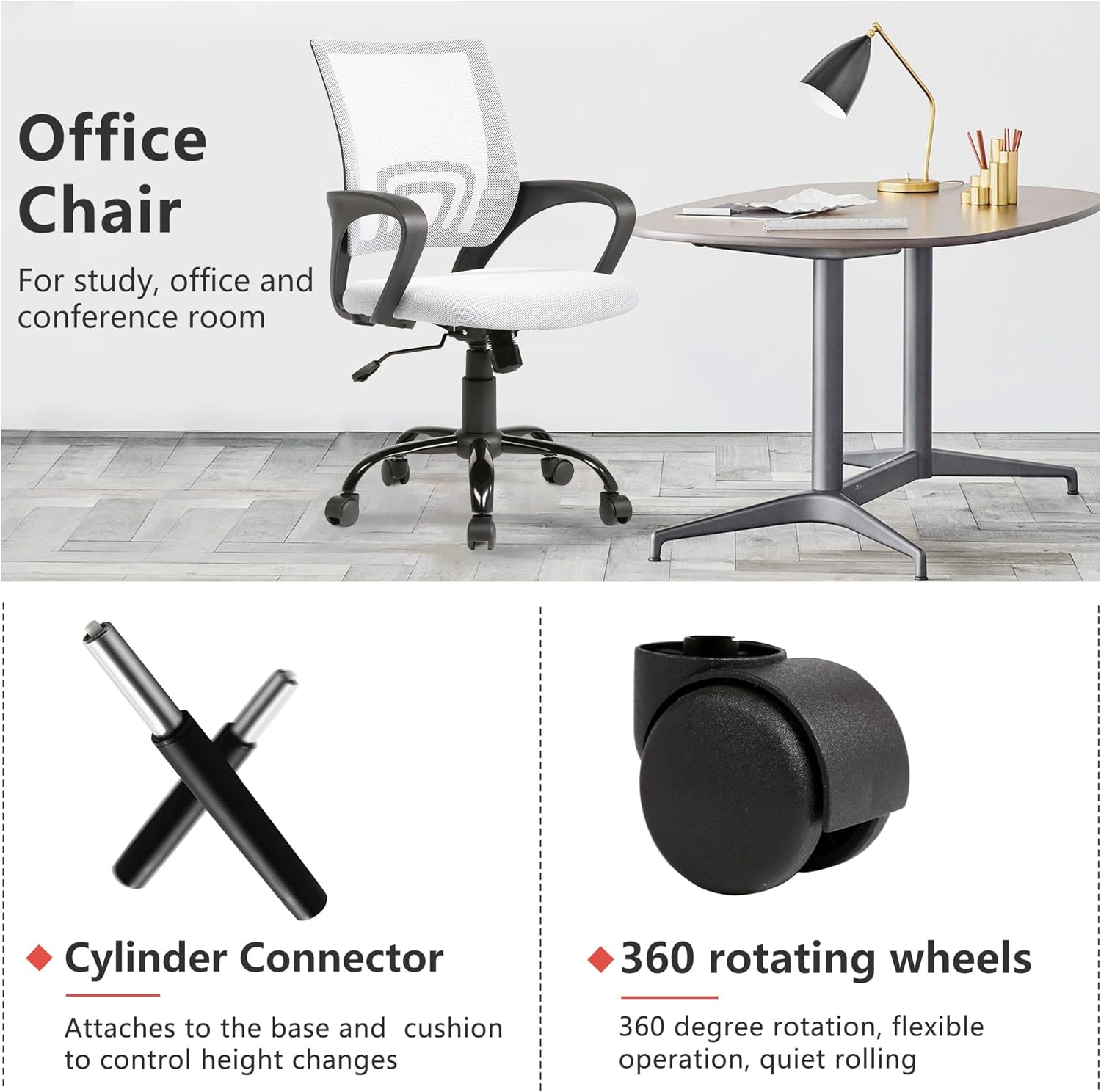 PayLessHere Silla de oficina, silla de computadora, ergonómica, silla de escritorio barata, ajustable, cómoda, con respaldo medio, silla giratoria