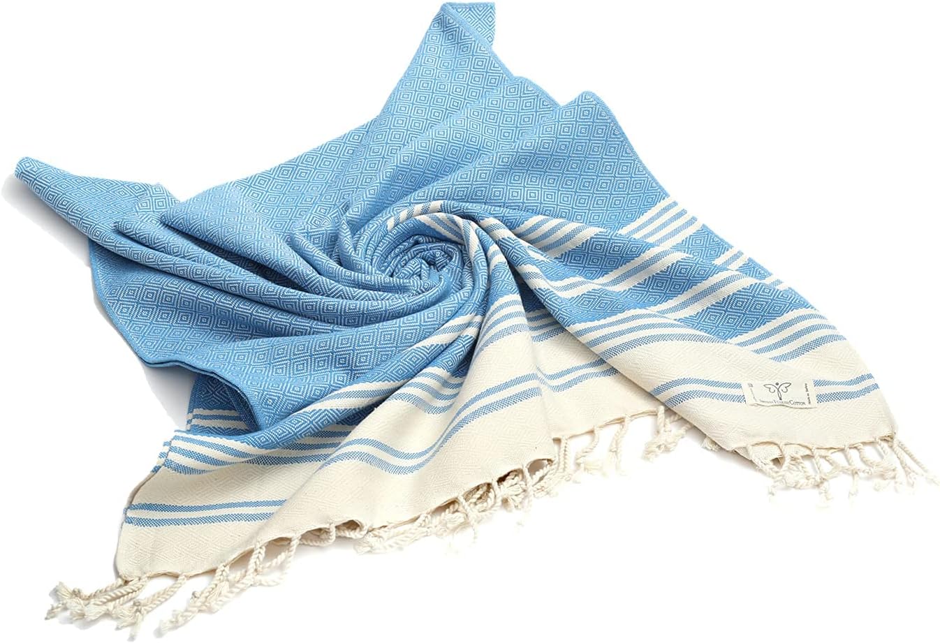 Smyrna Mediterranean Series – Toalla de playa turca original, 100% algodón, prelavada, 37 x 71 pulgadas, toalla de baño peshtemal y turca para spa,