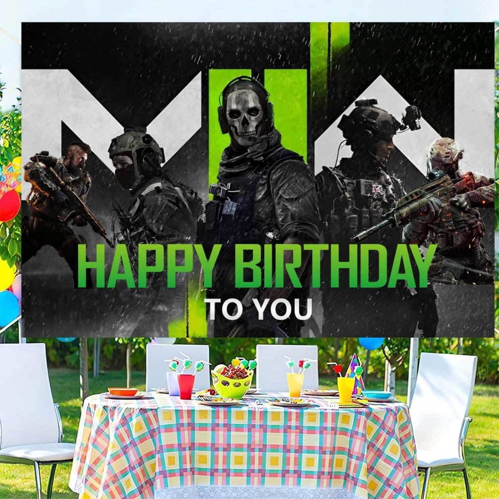 Decoración de cumpleaños con texto en inglés Game Call para decoración de cumpleaños (5 x 3 pies)