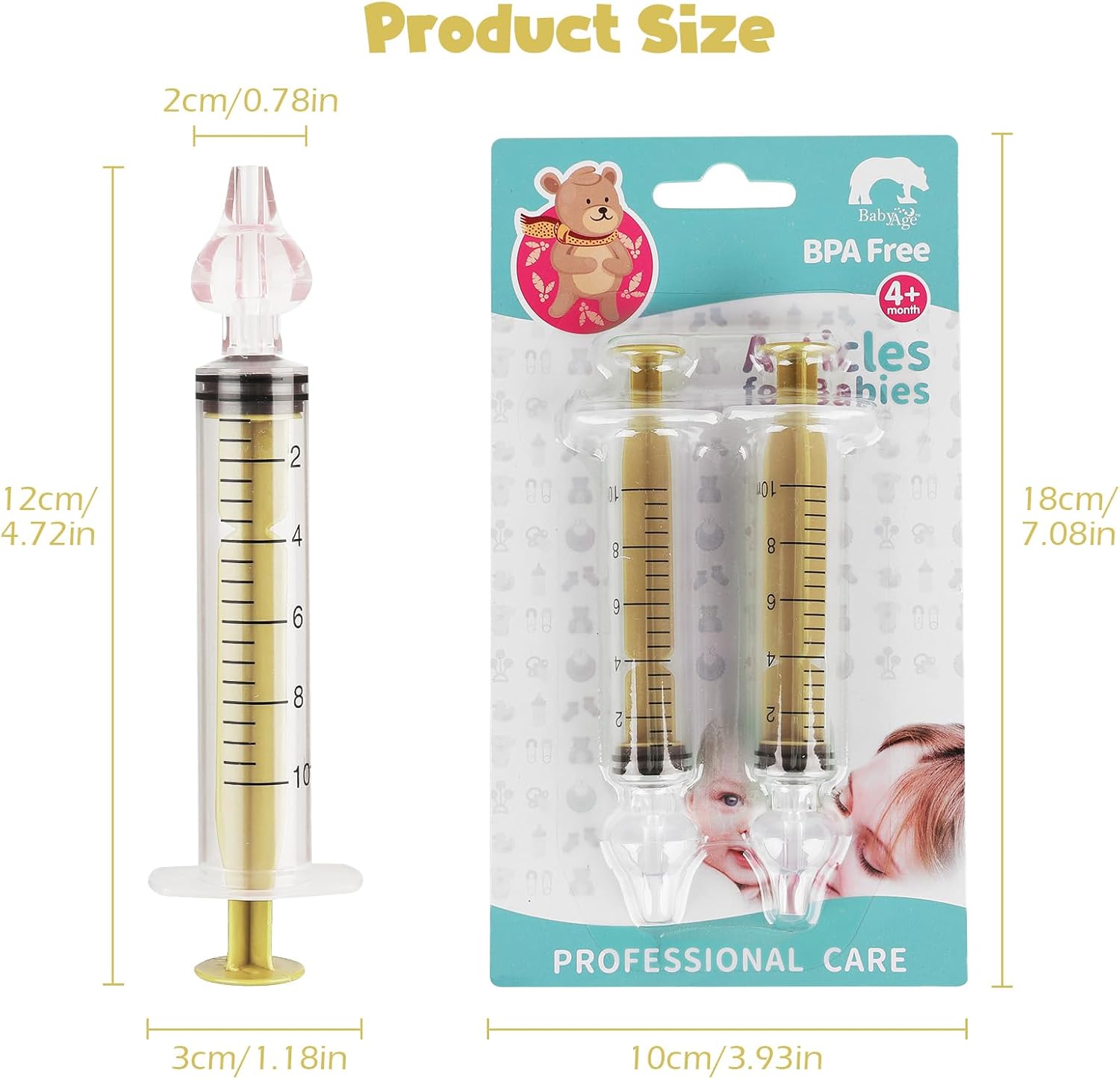 AOZBZ Aspirador nasal para bebé, 4 piezas, juego de irrigadores nasales profesionales para bebés, sin BPA, limpiador de nariz portátil para bebés,