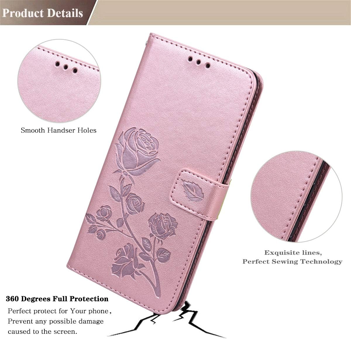 Funda para iPhone 11 Pro Max con tarjetero, iPhone 11 Pro Max, funda tipo cartera para mujeres y niñas, de piel sintética, magnética, compatible con