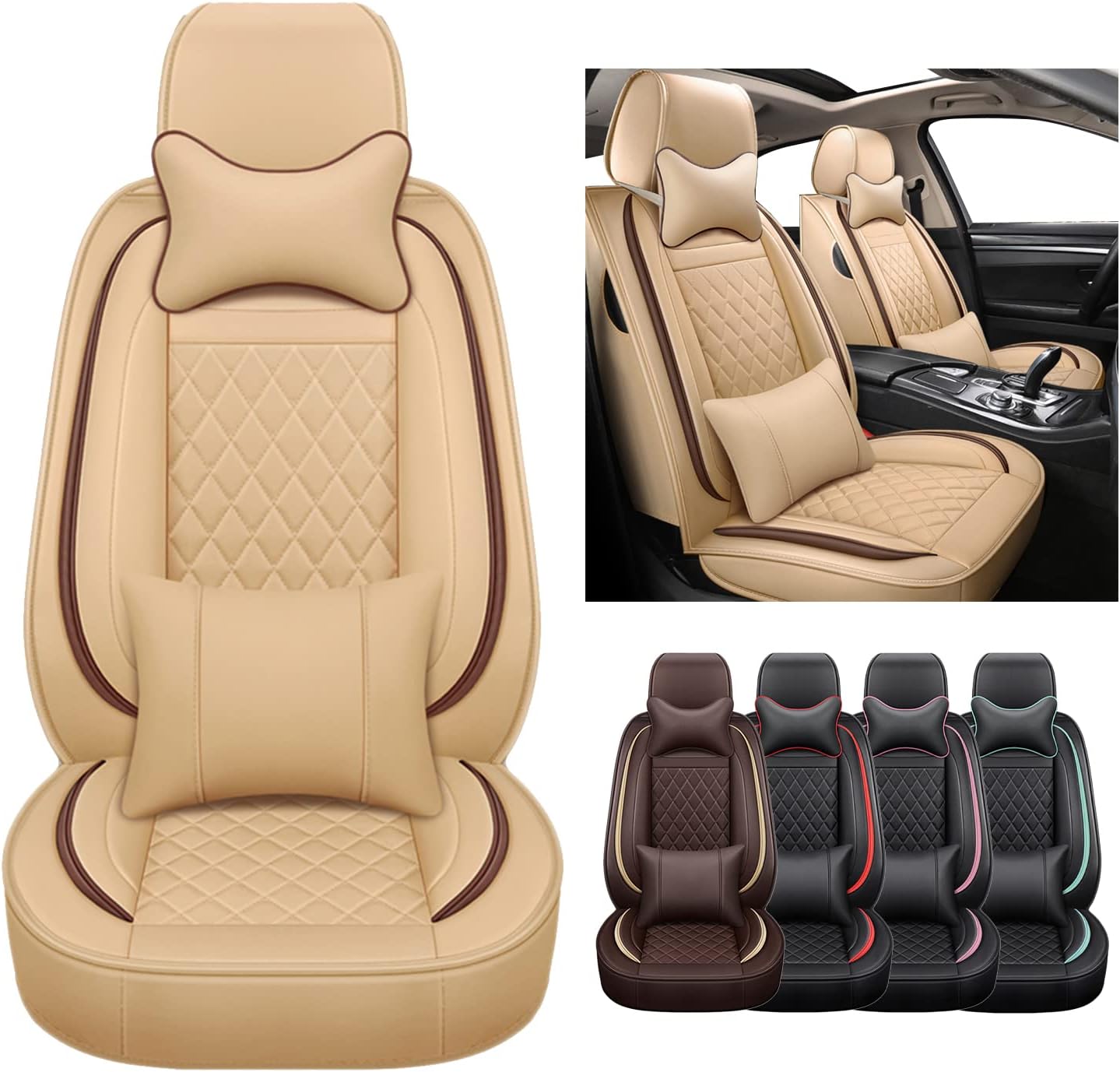 5 fundas impermeables de asiento de automóvil para Nissan Altima Xterra Maxima Rogue Sentra Versa, protectores de asiento de automóvil de piel