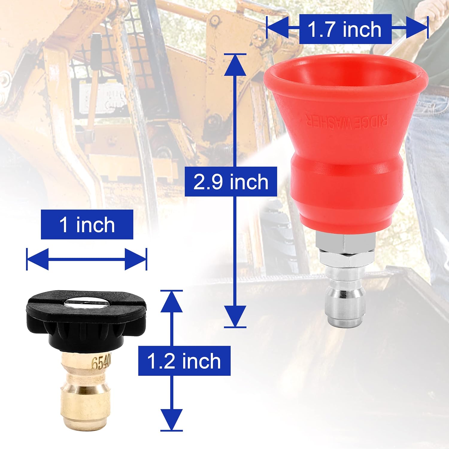 RIDGE WASHER Protector de boquilla para lavadora a presión, puntas de boquilla de lavadora con soporte protector, 5 puntas de lavado a presión con