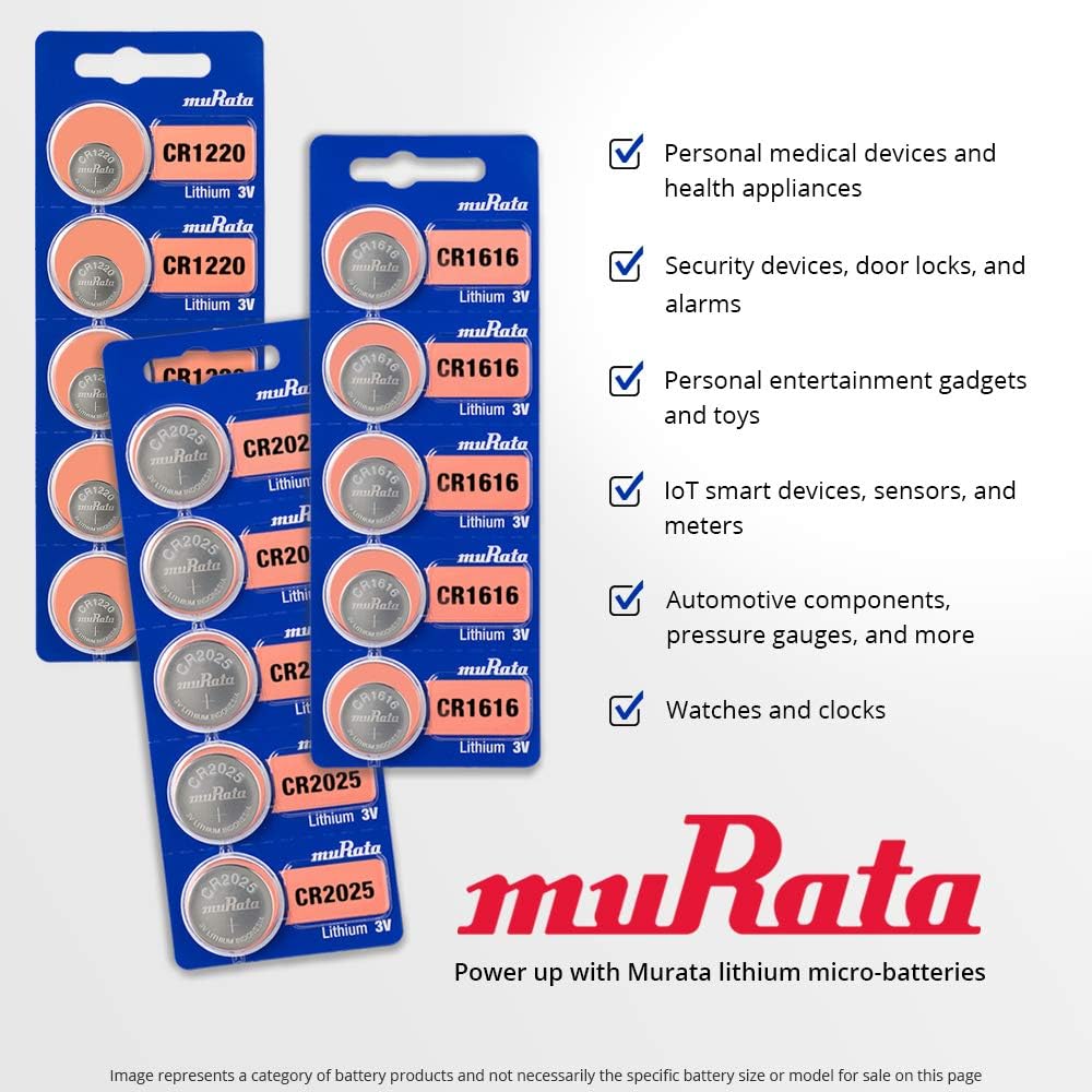 Murata Batería CR2430 DL2430 ECR2430 3V Litio Moneda Celda (20 Baterías)