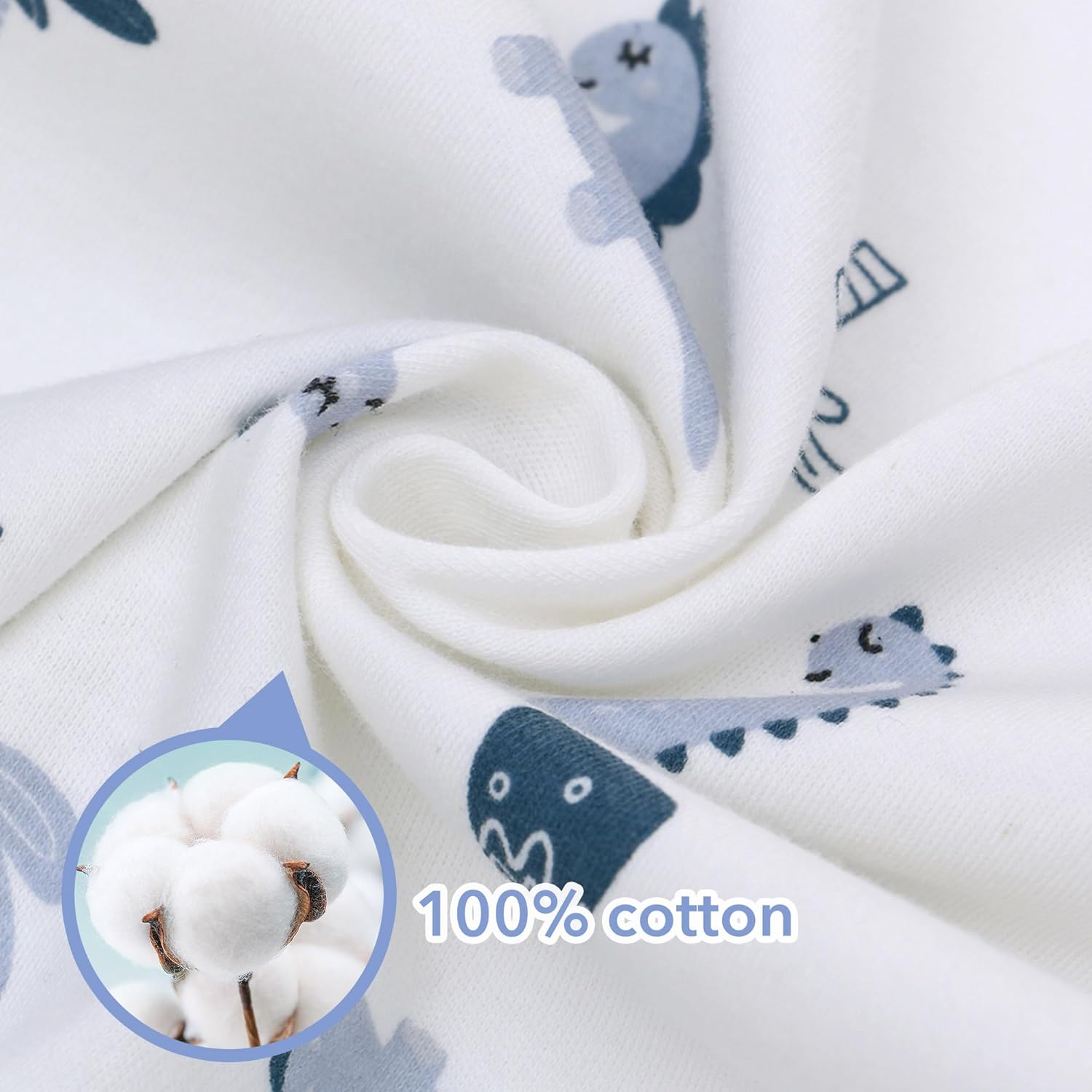 Saco de dormir para bebé, manta 100% algodón para bebé, saco de dormir de manga larga para niños pequeños de 0 a 18 meses