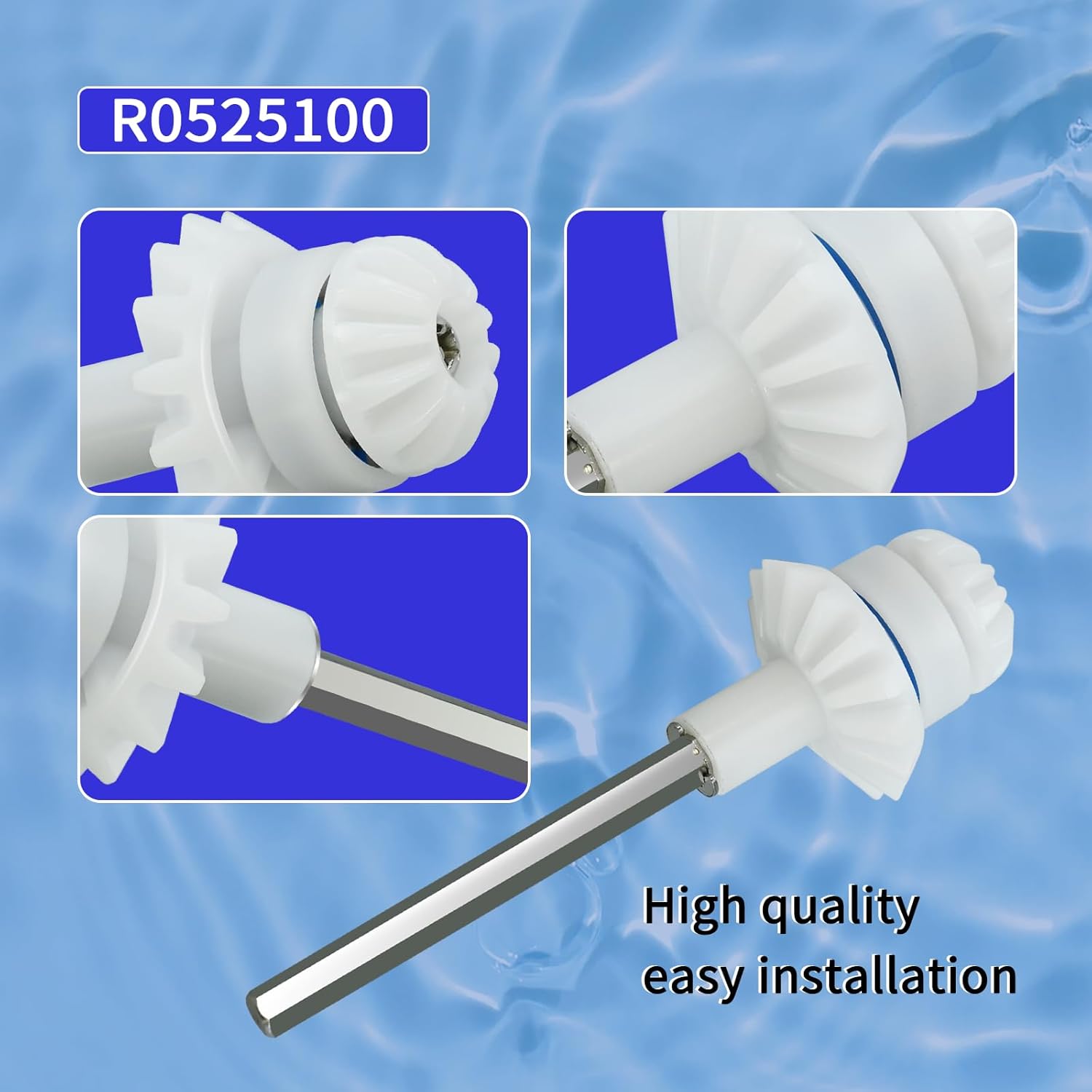 R0525100 Reemplazo del conjunto del eje de transmisión para Baracuda MX8 limpiador de piscina en el suelo del lado de succión