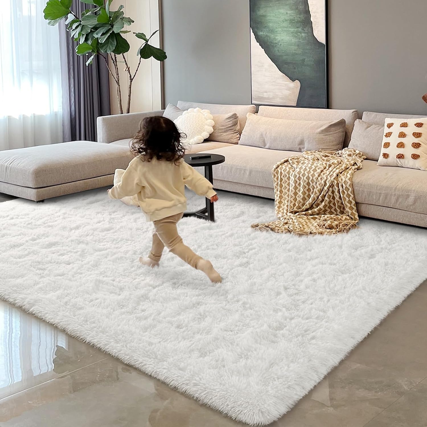 Homore – Alfombra mullida de lujo para áreas modernas, para dormitorio, sala de estar, alfombra súper suave y cómoda, lindas alfombras para niños,