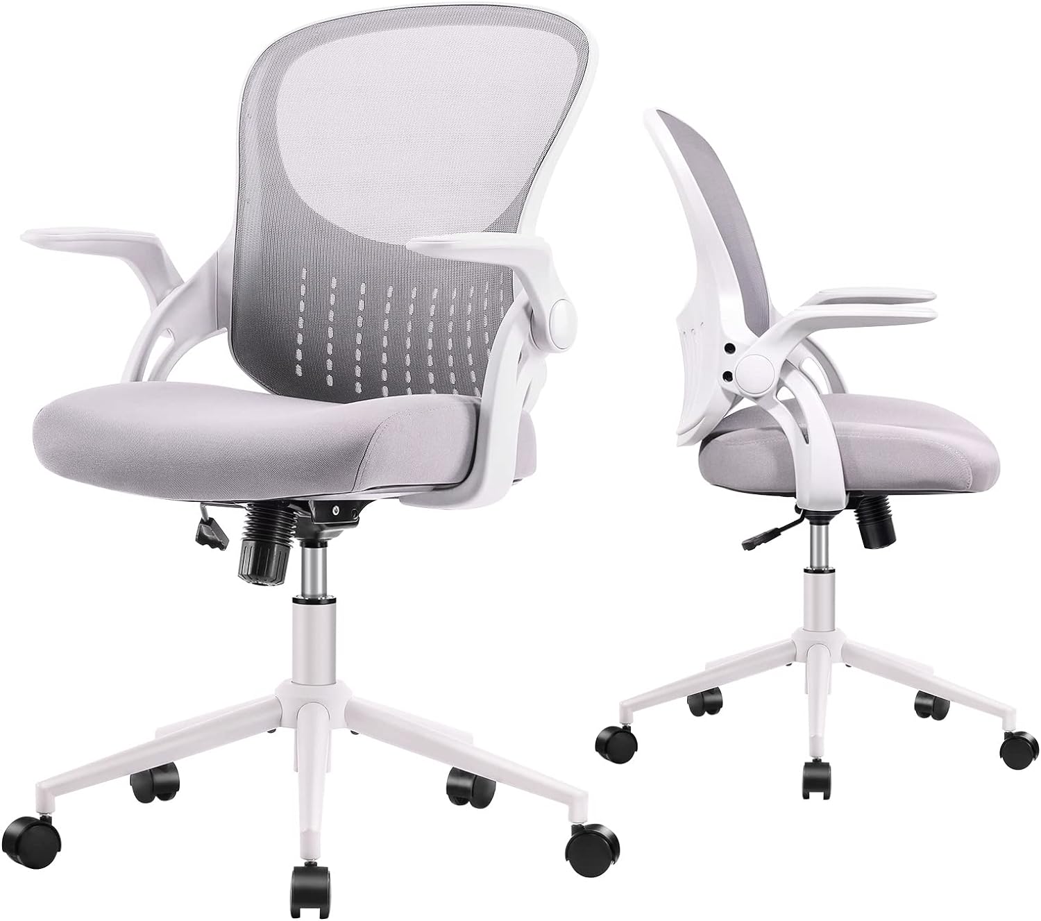 Silla de oficina en casa, silla de computadora de malla con respaldo medio, silla de escritorio ergonómica, silla giratoria de altura ajustable con
