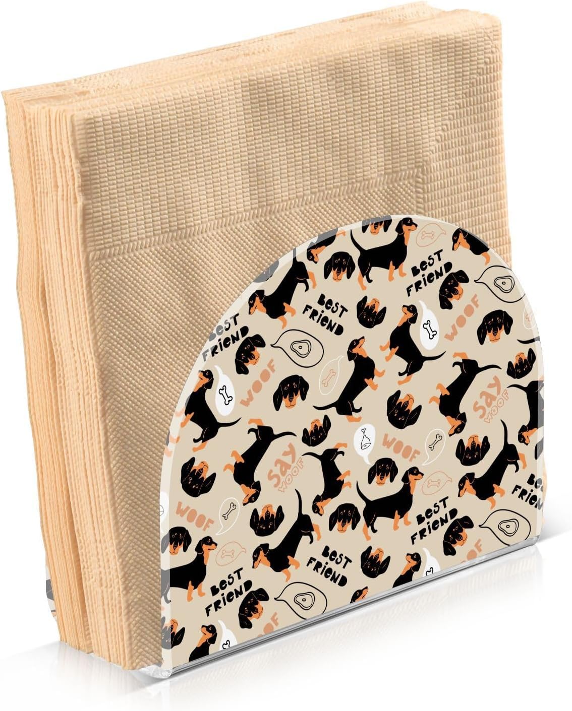 Servilletero de hueso de perro Dachshund para mesa, dispensadores de servilletas de tejido acrílico, servilleteros de cóctel para bar, mesa de