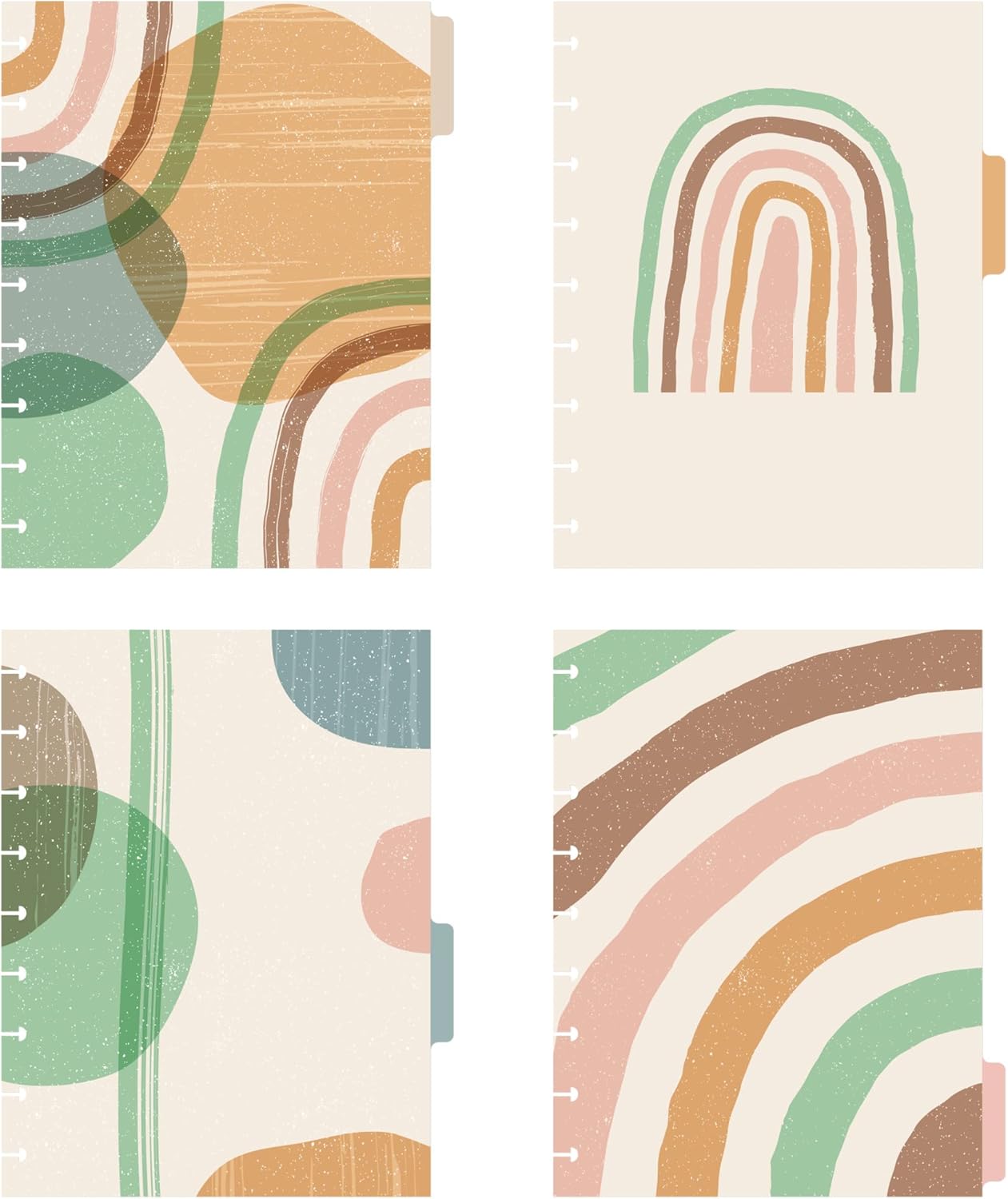 Avery Divisores de planificador para planificadores Happy Planner de 9 discos de tamaño clásico, juego de 4 pestañas, diseño “Boho Rainbows”, 1