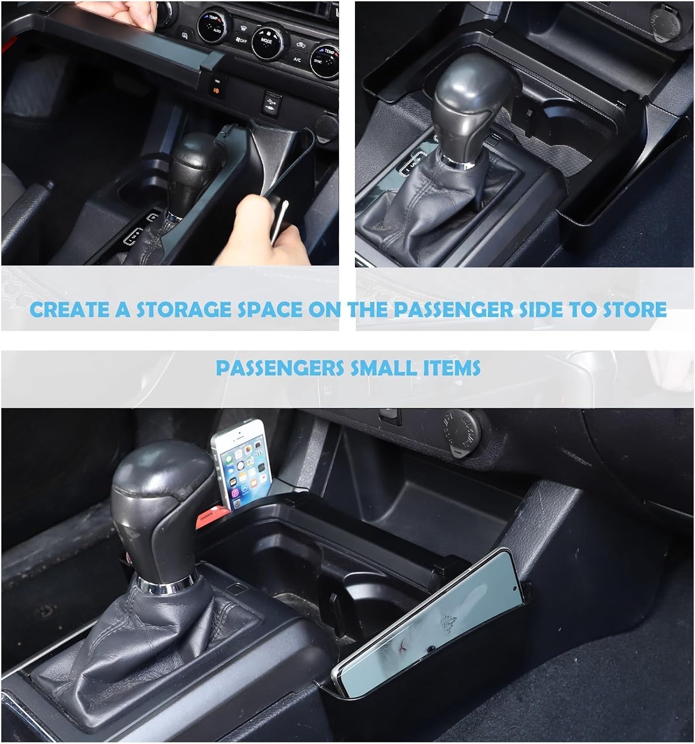 CHEAYAR Caja de almacenamiento lateral de control central compatible con Toyota Tacoma 2023 2022 2021 2020 2019 2018 2017 2016, organizador de