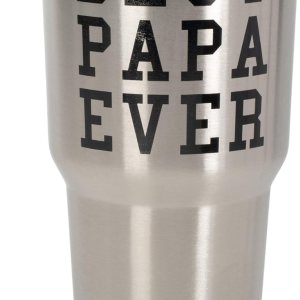 Elanze Designs Best Papa Ever – Taza de viaje de acero inoxidable de 30 onzas con tapa Elanze Designs Best Papa Ever – Taza de viaje de acero inoxidable de 30 onzas con tapa