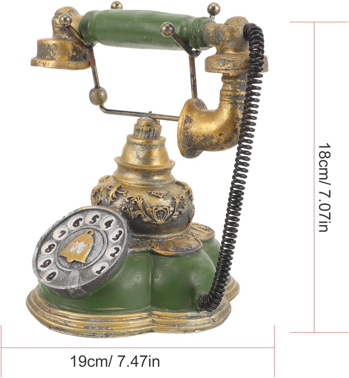 EXCEART Teléfono fijo rotativo retro tradicional retro con cable Teléfono vintage Rotary Dial Teléfono antiguo Teléfono fijo para oficina en casa