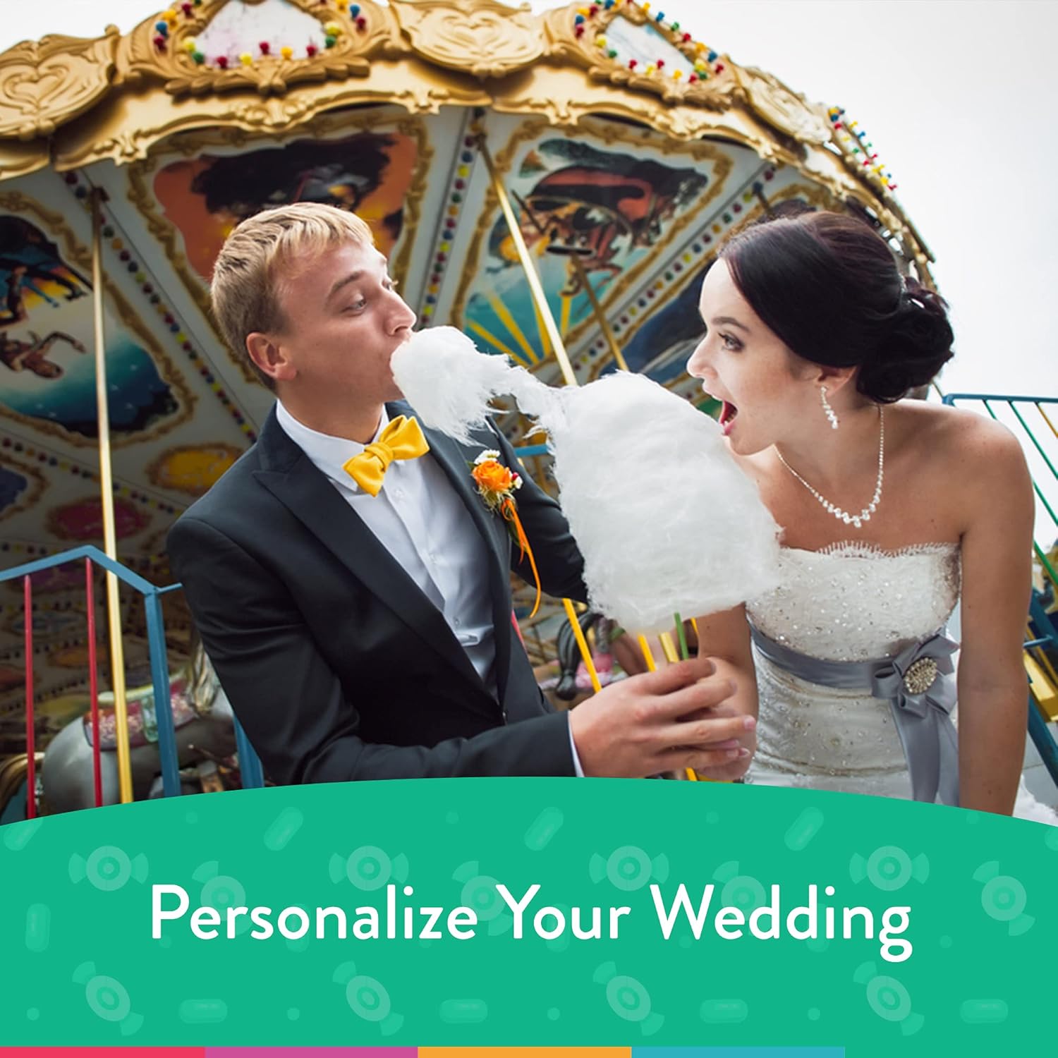 116 piezas personalizadas de dulces de boda envueltos en miniaturas y besos (1.50 libras) – Floral