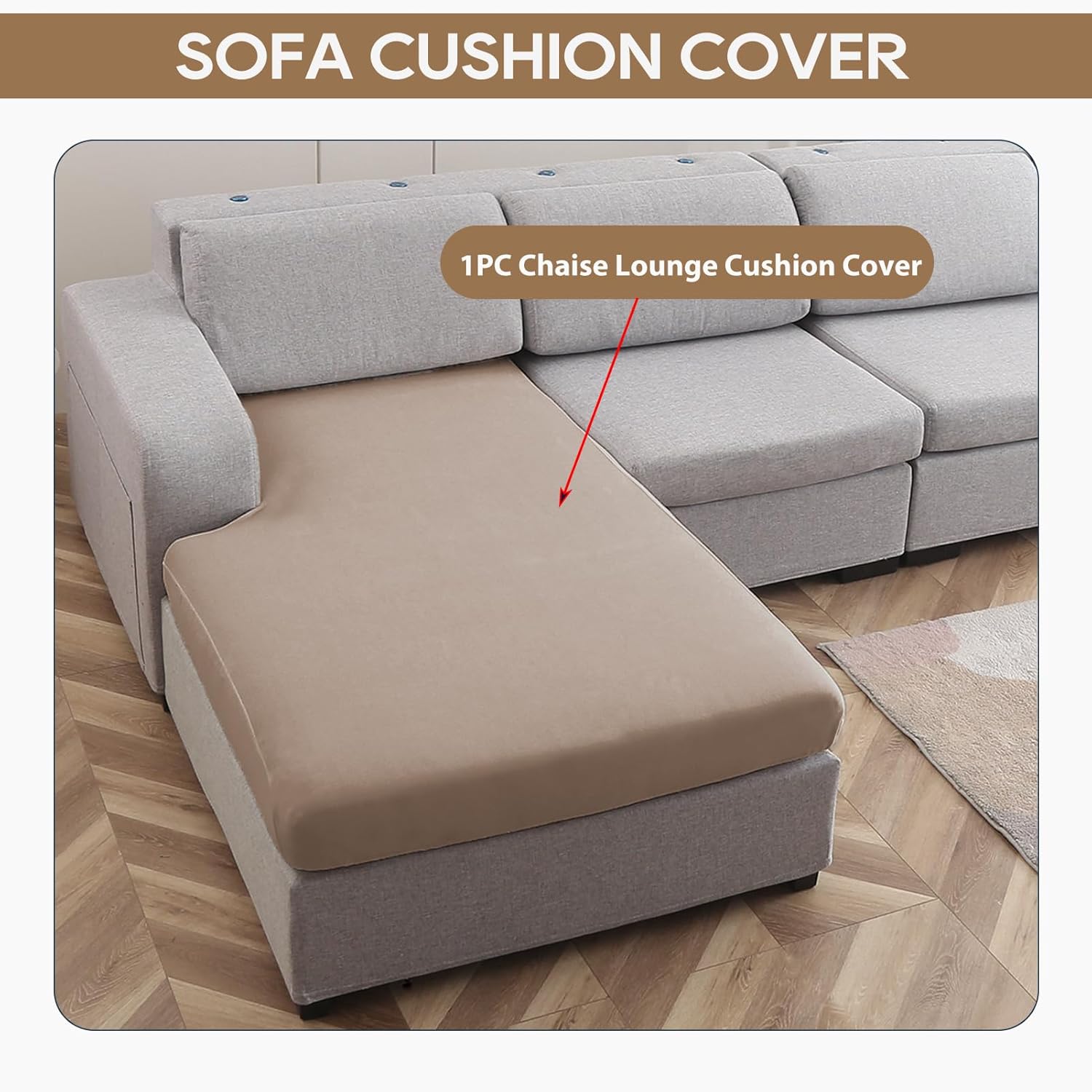 NeColorLife Funda de terciopelo para sofá modular, fundas universales para sofá, funda gruesa para sofá con banda elástica para sofá seccional