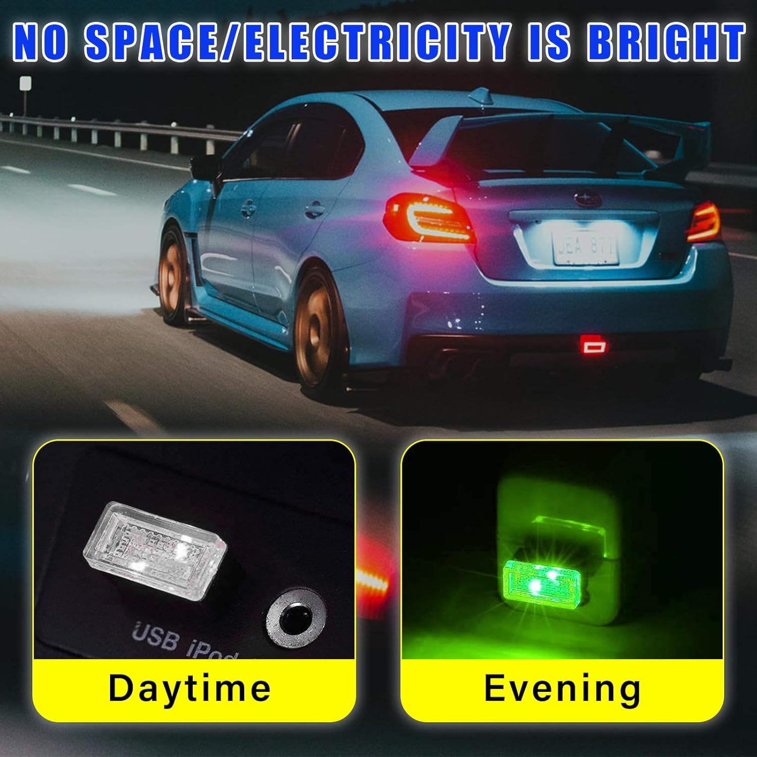 7 lámparas LED USB para el interior del automóvil, luz nocturna de decoración USB enchufable, kit de iluminación ambiental portátil, accesorios