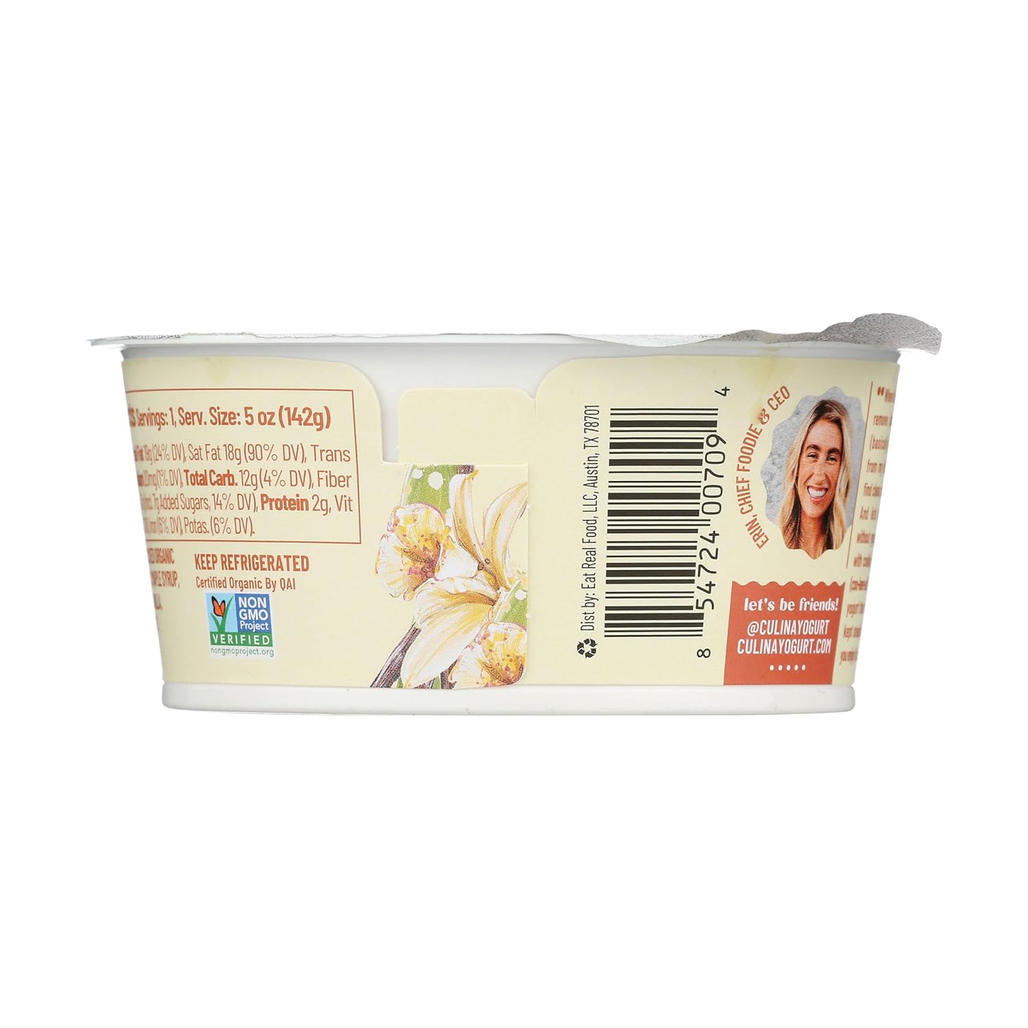 CULINA Bourbon – Yogur de coco y vainilla, 5 onzas