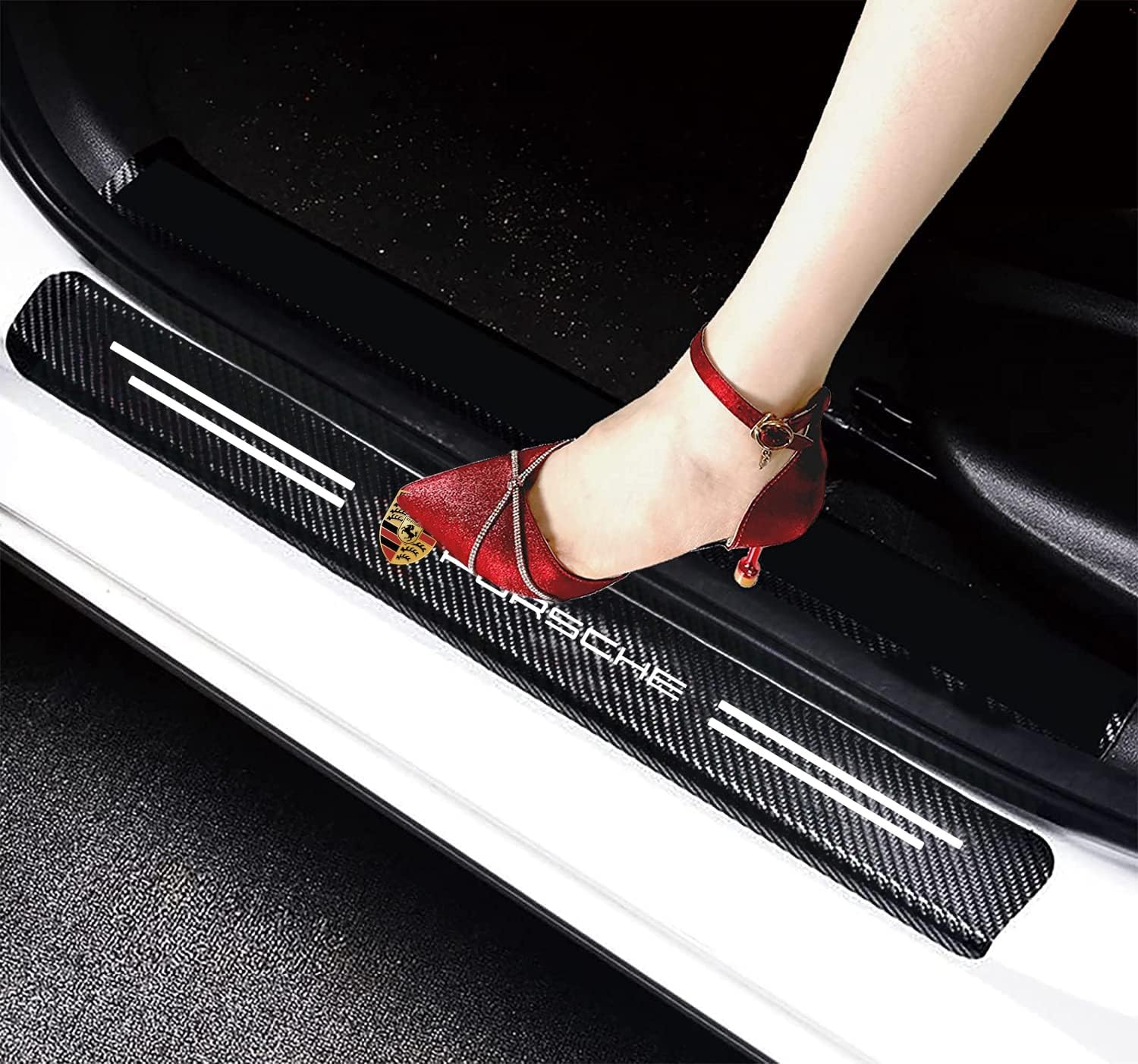 Película protectora para umbral de puerta de automóvil Porsche, Protector de umbral de puerta de automóvil para Porsche Panamera Cayenne Macan