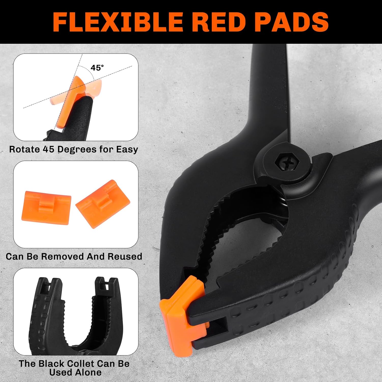 Paquete de 10 abrazaderas de resorte resistentes, varios tamaños, clips de resorte de plástico de 6.5 pulgadas, 4.5 pulgadas, 3.5 pulgadas, juego de