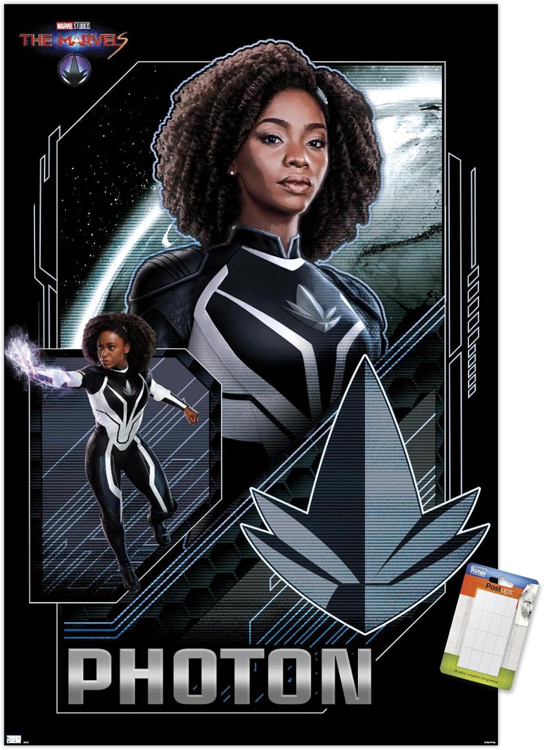 Trends International Marvel The Marvels – Póster de pared con fotones, 14.72 x 22.37 pulgadas, paquete de póster y montaje prémium