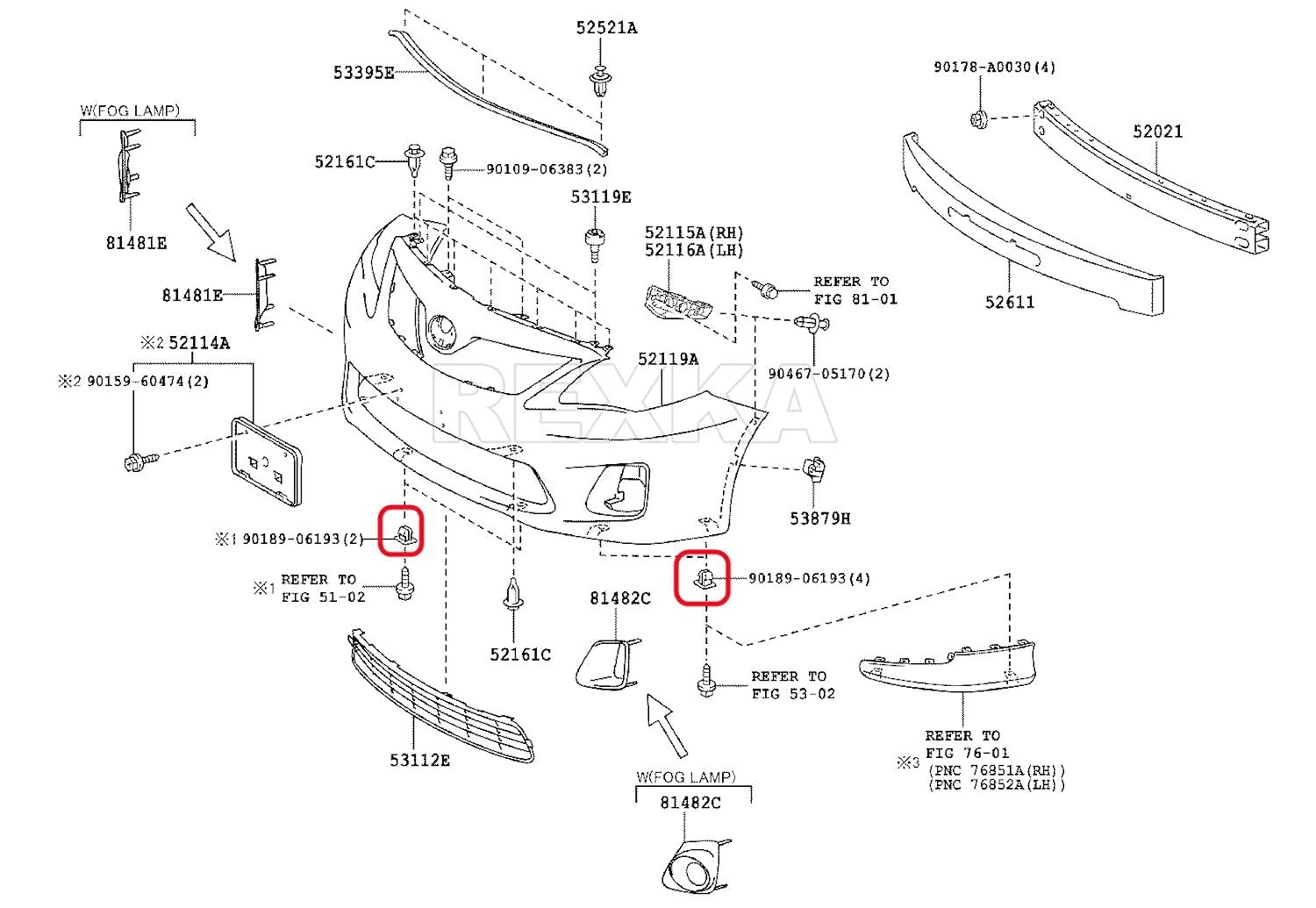 Rexka 40 unids Soporte de parachoques delantero Splash Shield debajo de la cubierta Nylon Tuerca Ojal M5.5 Tornillo 90189-06193 para Toyota Lexus
