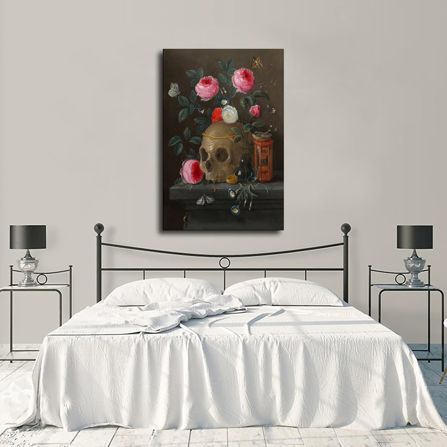 Jan Van Kessel – Póster de Vanitas Bodegón, lienzo para pared, sala de estar, dormitorio, decoración moderna al óleo (12 x 18 pulgadas, enmarcado)