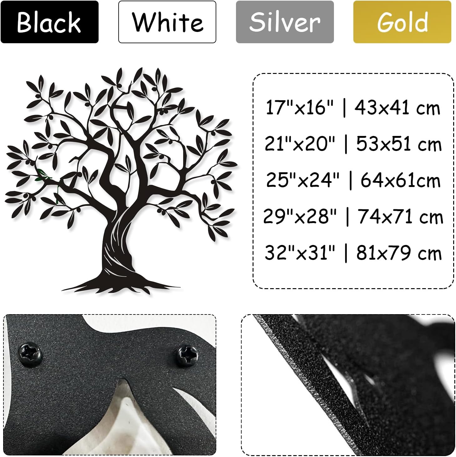Arte de pared de metal árbol de la vida, decoración de pared de árbol genealógico, arte de pared de árbol de metal, árbol de arte metálico,