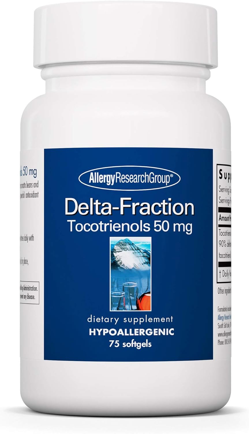 Allergy Research Group Delta-Fraction Tocotrienoles Suplemento – 50 mg de vitamina E, Annatto, Gamma, Tocotrienoles solamente, sin tocoferol,