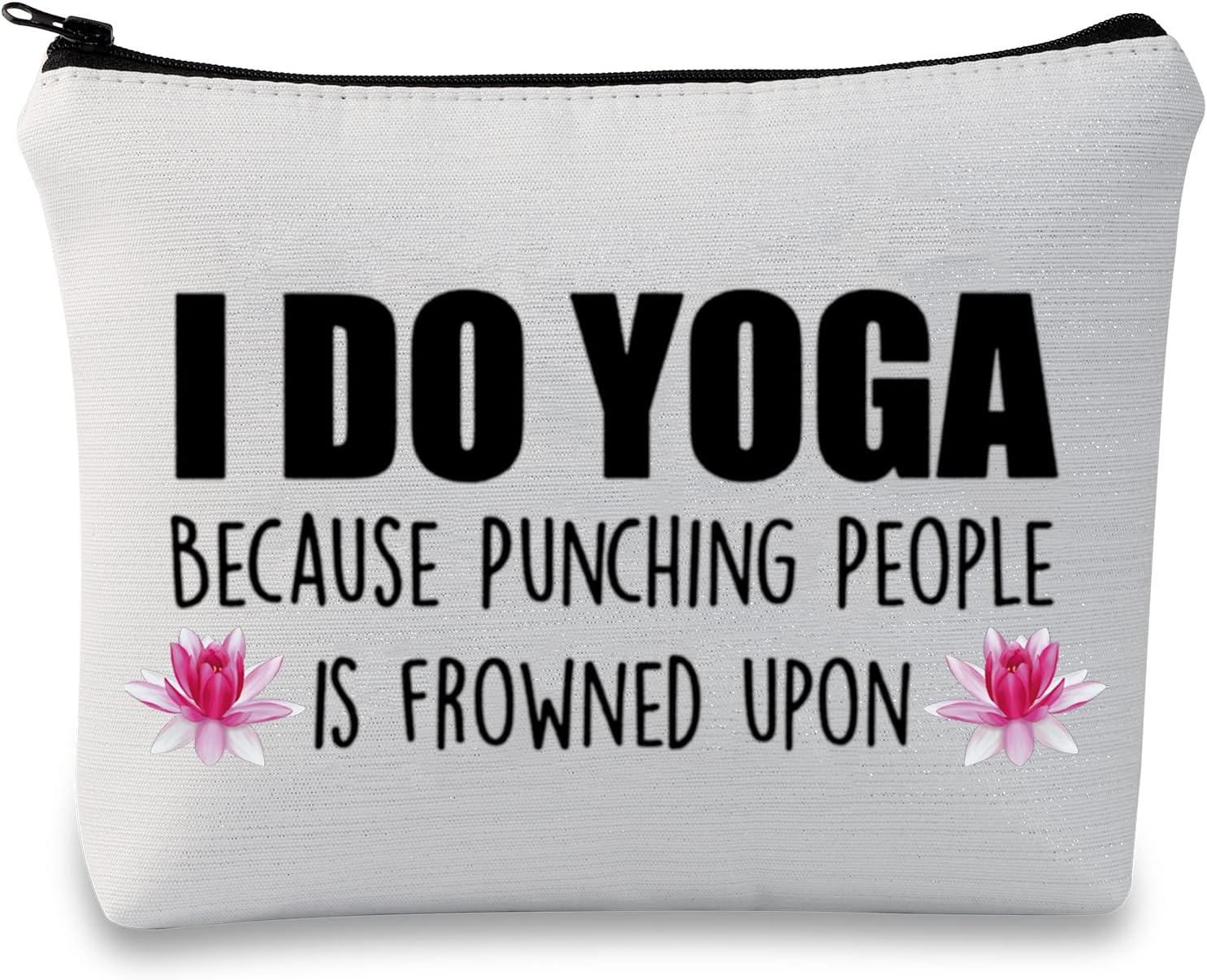 Regalo de yoga, regalo para amantes del yoga, bolsa de maquillaje para instructor de yoga, bolsa de maquillaje I Do Yoga Because Punch People Is
