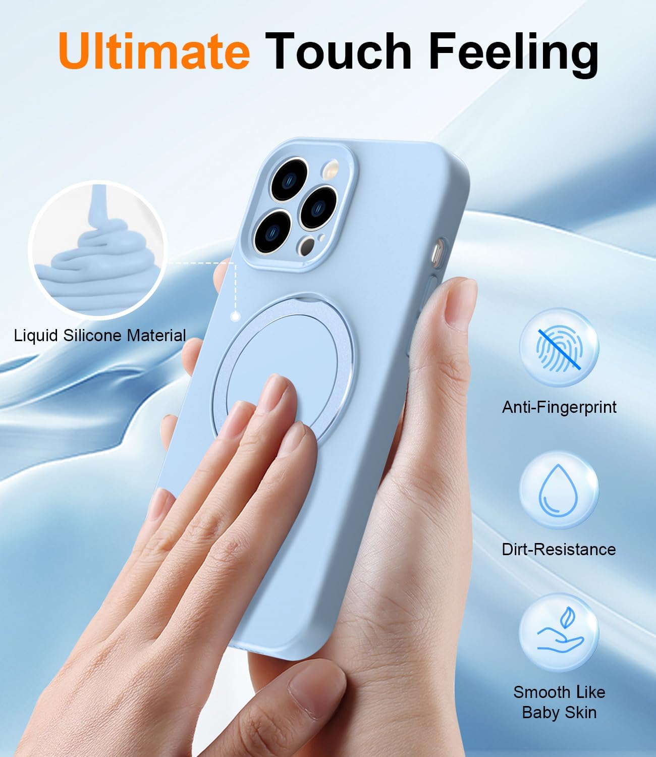 PIXIU Funda magnética para iPhone 13 Pro Max compatible con MagSafe, silicona líquida suave a prueba de golpes, funda para iPhone 13 Pro Max con