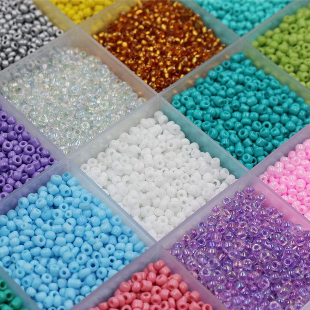 Aofieijew – Cuentas de cristal de 24 colores, 120, 60, redondas, transparentes, cuentas de poni de 0.079 in, cuentas espaciadoras para manualidades,