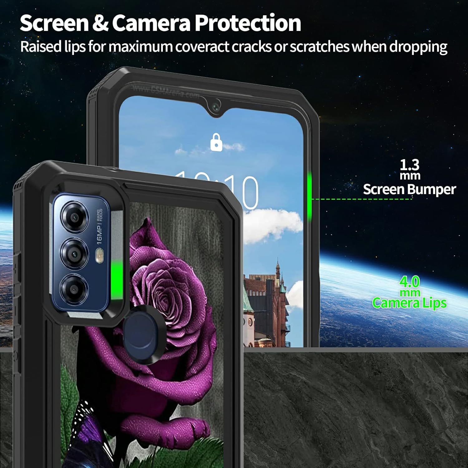 Funda para Moto G Play 2023, funda para teléfono Moto G Pure, para Moto G Power 2022 con patrón de mariposa rosa púrpura para mujeres y hombres,