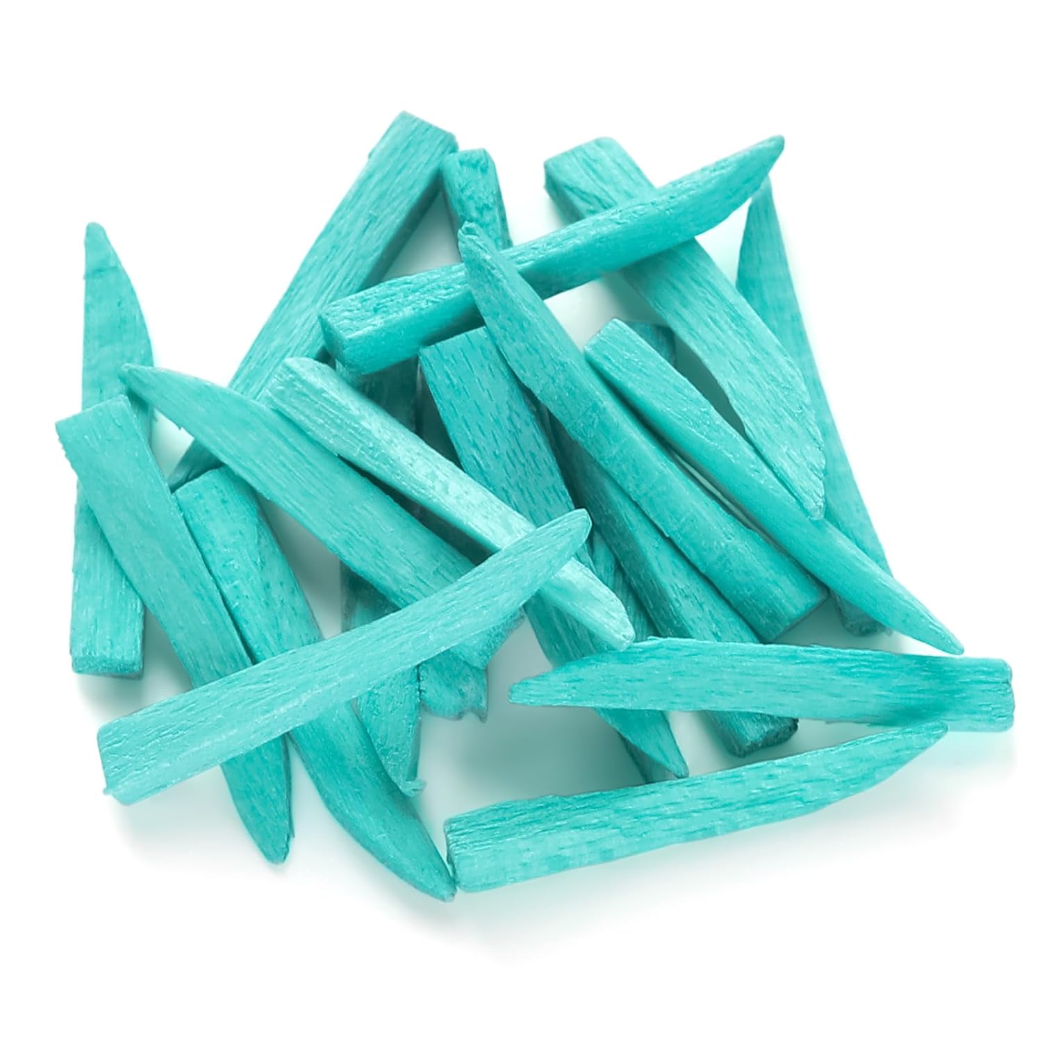 JMU Cuñas de madera dentales, 100 piezas desechables de madera coloridas, color verde (0.059 x 0.079 x 0.551 in)