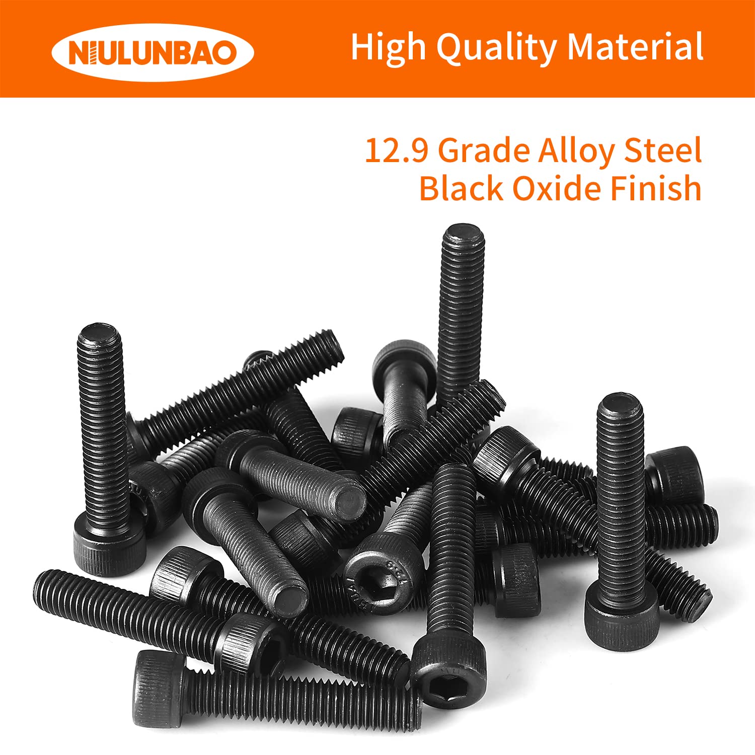Tornillos de cabeza hexagonal M6-0.039 x 1.772 in, acero de aleación de grado 12.9, unidad hexagonal Allen métrica, acabado de óxido negro, 25