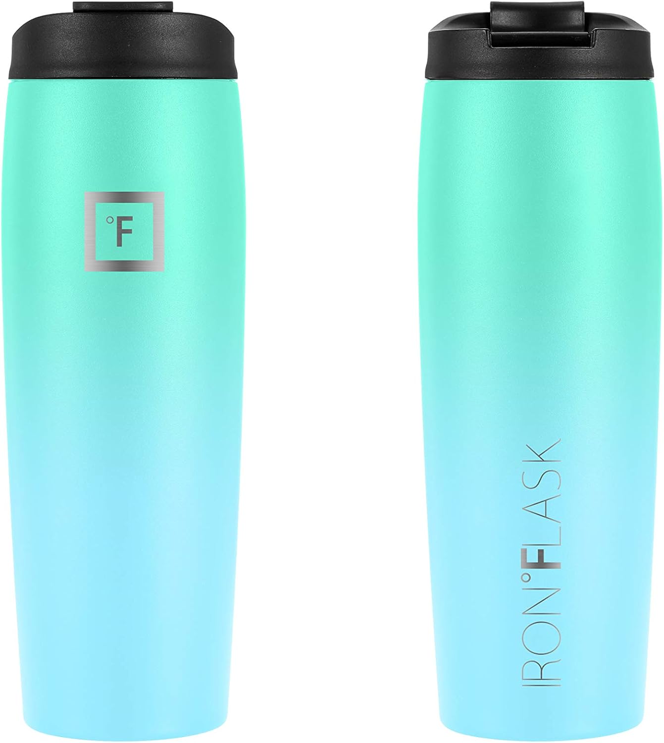 IRON FLASK Nomad – Vaso de 24 onzas con 2tapas (abatible y con pajilla), de acero inoxidable con aislamiento al vacío, doble pared, taza térmica