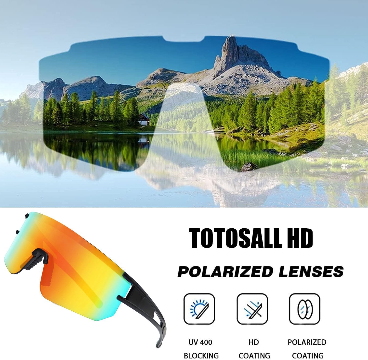 Gafas de sol deportivas polarizadas para hombres y mujeres, lentes de sol de béisbol juveniles, gafas de ciclismo, correr, golf, pesca