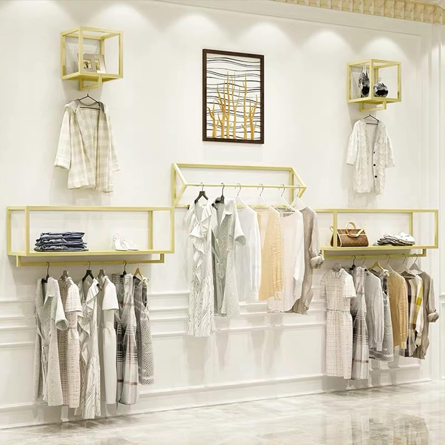Percheros de metal para tiendas de ropa, estantes colgantes para colgar en la pared, estante de ropa para plantas en macetas en el hogar, toallero