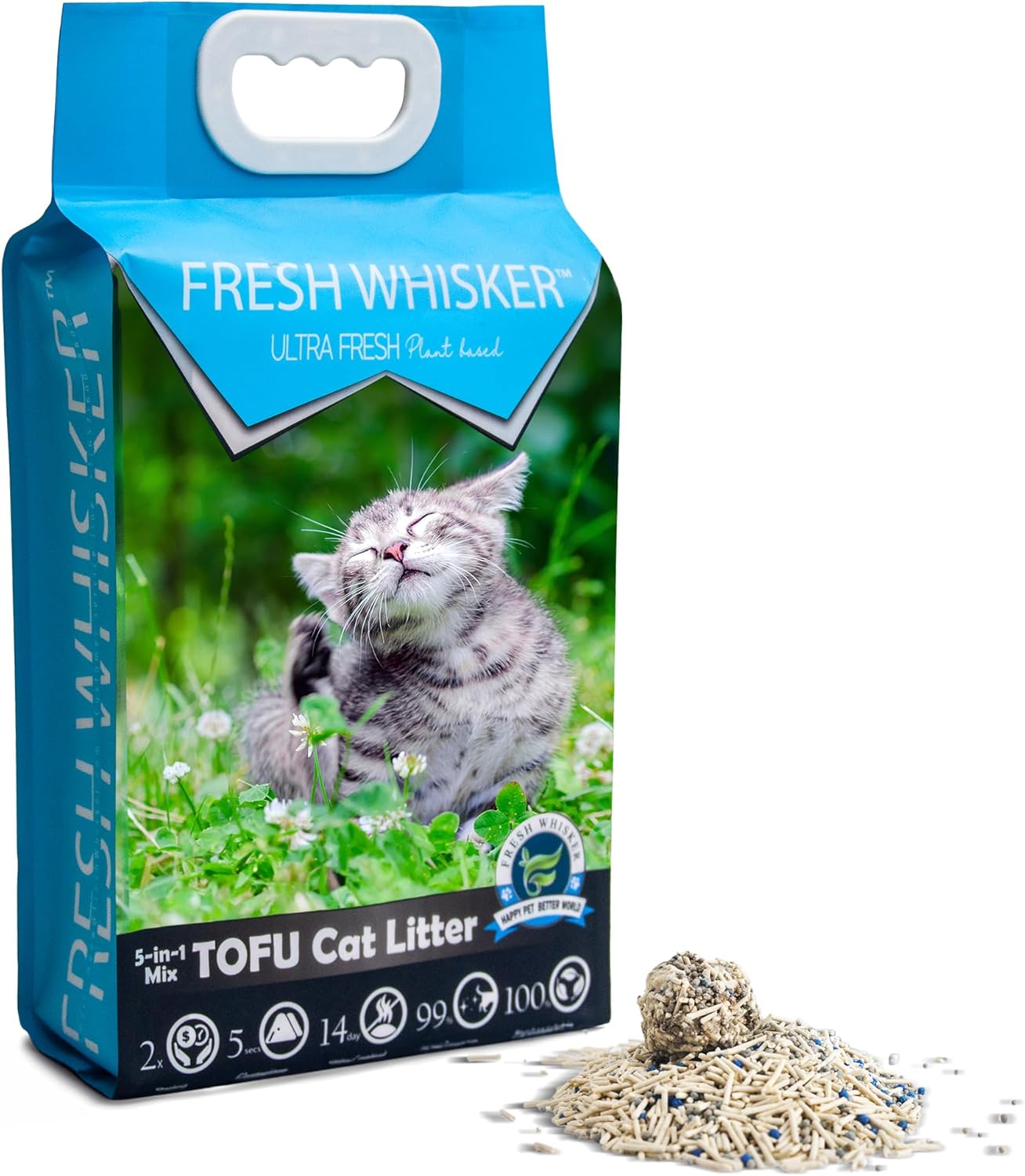 FreshWhisker – Arena de tofu para gatos, sin olor y desechable, productos de arena para gatos (bolsa de 6 libras)